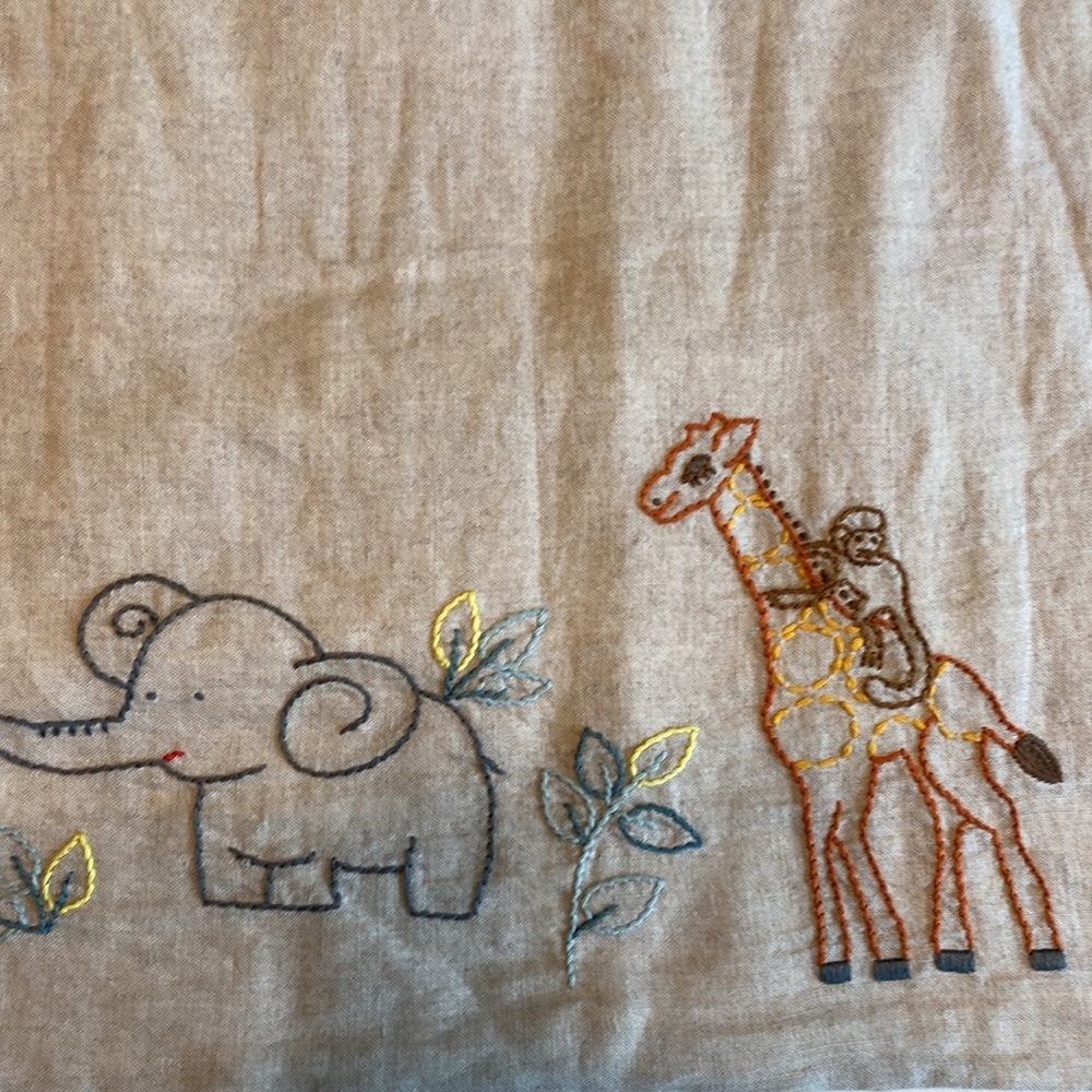 Coyuchi Embroider Linen Receiving Blanket - Picture 4 of 4